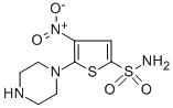 结构式 CAS# 845266-27-5, 4-硝基-5-哌嗪基噻吩-2-磺酰胺