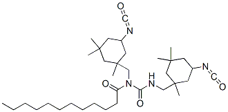 CAS 登录号：84540-24-9， N-[(5-异氰酸-1,3,3-三甲基环己基)甲基]-N-[N-[(5-异氰酸-1,3,3-三甲基环己基)甲基]氨基甲酰]月桂酰胺