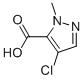 structure of CAS# 84547-83-1, 4-Chloro-2-Methyl-2H-Pyrazole-3-Carboxylic Acid;4-Chloro-1-Methyl-1H-Pyrazole-5-Carboxylic Acid(SALTDATA: FREE);4-Chloro-1-Methyl-1H-Pyrazole-5-Carboxylic Acid;4-CHLORO-2-METHYL-2H-PYRAZOLE-3-CARBOXYLIC ACID