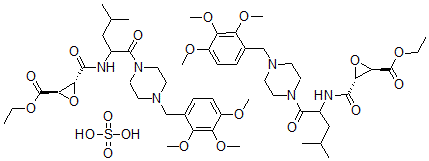 CAS#: 84579-82-8， (2R-(2-alpha,3-beta(S*)))-3-(((3-Methyl-1-((4-((2,3,4-trimethoxyphenyl)methyl)-1-piperazinyl)carbonyl)butyl)amino)carbonyl)oxiranecarboxylic acid ethyl ester sulfate (2:1)
