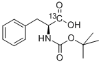 结构式 CAS# 84771-22-2, N-(叔丁氧羰基)-L-苯丙氨酸-羧基-13C
