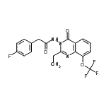 CAS 登录号：848027-38-3， N-[2-乙基-4-氧代-8-(三氟甲氧基)-3(4H)-喹唑啉基]-2-(4-氟苯基)乙酰胺