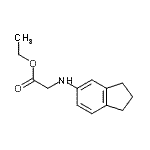 structure of CAS# 84827-40-7, Ethyl N-(2,3-dihydro-1H-inden-5-yl)glycinate;Ethyl (2,3-Dihydro-1H-inden-5-ylamino)acetate;ethyl 2-(indan-5-ylamino)acetate;MFCD09991760