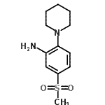 structure of CAS# 849035-90-1, 5-(Methylsulfonyl)-2-(1-piperidinyl)aniline;1-[2-Amino-4-(methylsulphonyl)phenyl]piperidine;5-(Methylsulfonyl)-2-piperidin-1-ylaniline;5-(methylsulfonyl)-2-piperidylphenylamine