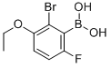 structure of CAS# 849052-19-3, B-(2-Bromo-3-ethoxy-6-fluorophenyl)-Boronic acid