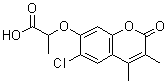 结构式 CAS# 853892-42-9, 2-[(6-氯-3,4-二甲基-2-氧代-2H-苯并吡喃-7-基)氧基]丙酸