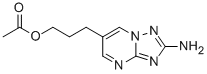 structure of CAS# 85599-38-8, 3-(2-Amino[1,2,4]Triazolo[1,5-a]Pyrimidin-6-Yl)Propyl Acetate;Acetic Acid 3-(2-Amino-[1,2,4]Triazolo[1,5-A]Pyrimidin-6-Yl)Propyl Ester;3-(2-Amino-[1,2,4]Triazolo[1,5-A]Pyrimidin-6-Yl)Propyl Ethanoate;Zinc03883706