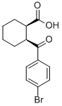 structure of CAS# 85603-41-4, cis-2-(4-Bromobenzoyl)-1-Cyclohexane-Carboxylic Acid;(1R,2S)-2-[(4-Bromophenyl)-Oxomethyl]-1-Cyclohexanecarboxylate;(1R,2S)-2-(4-Bromophenyl)Carbonylcyclohexane-1-Carboxylate;Zinc04262296