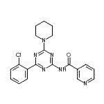 CAS 登录号：85633-11-0， N-[4-(2-氯苯基)-6-(1-哌啶基)-1,3,5-三嗪-2-基]烟酰胺