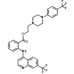 CAS#: 85702-69-8， 2-{4-[4-(Trifluoromethyl)phenyl]-1-piperazinyl}ethyl 2-{[7-(trifluoromethyl)-4-quinolinyl]amino}benzoate