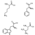 CAS#: 85987-45-7， (2S)-2-amino-3-(1H-indol-3-yl)propanoic acid, (2S)-2-amino-4-methyl-pentanoic acid, (2S)-2-amino-3-phenyl-propanoic acid, (2S)-2,6-diaminohexanoic acid