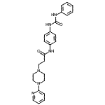 CAS 登录号：86523-77-5， N-{4-[(苯基氨基甲酰)氨基]苯基}-3-[4-(2-吡啶基)-1-哌嗪基]丙酰胺