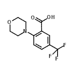 structure of CAS# 865471-20-1, 2-(4-Morpholinyl)-5-(trifluoromethyl)benzoic acid;2-Morpholino-5-(trifluoroMethyl)benzoic acid;BENZOIC ACID,2-(4-MORPHOLINYL)-5-(TRIFLUOROMETHYL)-