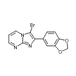 结构式 CAS# 866145-38-2, 2-(1,3-苯并二氧戊环-5-基)-3-溴咪唑并[1,2-a]嘧啶