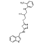 CAS 登录号：86717-07-9， 1-({5-[(1H-吲哚-3-基甲基)氨基]-1,3,4-噻二唑-2-基}硫基)-3-[(2-甲基苯基)氨基]-2-丙醇