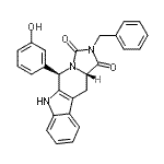 CAS 登录号：869304-55-2， (5R,11aS)-2-苄基-5-(3-羟基苯基)-5,6,11,11a-四氢-1H-咪唑并[1',5':1,6]吡啶并[3,4-b]吲哚-1,3(2H)-二酮