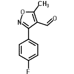 structure of CAS# 869496-66-2, 3-(4-Fluorophenyl)-5-methyl-1,2-oxazole-4-carbaldehyde;3- -5-methylisoxazole-4-carboxaldehyde;3-(4-Fluorophenyl)-5-methylisoxazole-4-carboxaldehyde