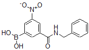 structure of CAS# 871332-90-0, B-[3-Nitro-5-[[(Phenylmethyl)Amino]Carbonyl]Phenyl]-Boronic Acid;3-(Benzylaminocarbonyl)-5-Nitrobenzeneboronic Acid 98%;3-(BENZYLAMINOCARBONYL)-5-NITROBENZENEBORONIC ACID;3-(BENZYLAMINOCARBONYL)-5-NITROPHENYLBORONIC ACID