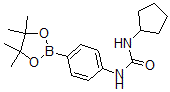 structure of CAS# 874297-80-0, 4-(3-Cyclopentylureido)phenylboronic acid, pinacol ester;1-CYCLOPENTYL-3-[4-(4,4,5,5-TETRAMETHYL-1,3,2-DIOXABOROLAN-2-YL)PHENYL]UREA;4-[(Cyclopentylcarbamoyl)Amino]Benzeneboronic Acid, Pinacol Ester 95%;4-[(Cyclopentylcarbamoyl)Amino]Benzeneboronic Acid, Pinacol Ester
