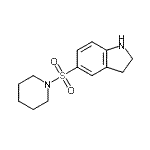 structure of CAS# 874593-99-4, 5-(1-Piperidinylsulfonyl)indoline;5-(1-piperidinylsulfonyl)indoline;5-(piperidin-1-ylsulfonyl)-2,3-dihydro-1H-indole;5-(Piperidine-1-sulfonyl)-2,3-dihydro-1H-indole