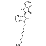 CAS 登录号：87496-48-8， (3E)-1-辛基-3-(3-氧代-1,3-二氢-2H-吲哚-2-亚基)-1,3-二氢-2H-吲哚-2-酮