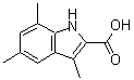 structure of CAS# 876715-82-1, 3,5,7-Trimethyl-1H-indole-2-carboxylic acid;3,5,7-Trimethyl-1H-indole-2-carboxylic acid;3,5,7-Trimethyl-1H-indole-2-carboxylicacid;3,5,7-trimethylindole-2-carboxylic acid