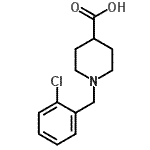 structure of CAS# 876715-85-4, 1-(2-Chlorobenzyl)-4-piperidinecarboxylic acid;1-(2-chlorobenzyl)-4-piperidinecarboxylic acid;1-(2-chlorobenzyl)piperidine-4-carboxylic acid;1-(2-Chloro-benzyl)-piperidine-4-carboxylic acid