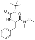 structure of CAS# 87694-53-9, Boc-L-Phenylalanine N,O-Dimethylhydroxamide;N-[(1S)-2-(Methoxymethylamino)-2-Oxo-1-(Phenylmethyl)Ethyl]Carbamic Acid 1,1-Dimethylethyl Ester;Tert-Butyl [(1S)-1-Benzyl-2-[Methoxy(Methyl)Amino]-2-Oxoethyl]Carbamate;N-ALPHA-T-BOC-L-PHENYLALANINE N-METHOXY-N-METHYL AMIDE