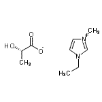 structure of CAS# 878132-19-5, 1-Ethyl-3-methyl-1H-imidazol-3-ium (2S)-2-hydroxypropanoate;1-Ethyl-3-methylimidazolium L-(+)-lactate;1-Ethyl-3-methylimidazoliumL- -lactat;EMIM Lactate