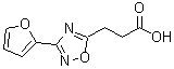 structure of CAS# 878437-14-0, 3-[3-(2-Furyl)-1,2,4-oxadiazol-5-yl]propanoic acid;3-(3-(2-furyl)-1,2,4-oxadiazol-5-yl)propanoic acid;3-(3-(furan-2-yl)-1,2,4-oxadiazol-5-yl)propanoic acid;3-(3-Furan-2-yl-[1,2,4]oxadiazol-5-yl)-propionic acid
