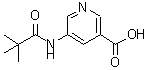 structure of CAS# 879326-77-9, 5-[(2,2-Dimethylpropanoyl)amino]nicotinic acid;5-(2,2-Dimethyl-propionylamino)-nicotinic acid;5-(2,2-Dimethylpropionylamino)nicotinicacid;MFCD08235140