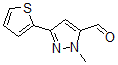 structure of CAS# 879896-48-7, 1-Methyl-3-(2-Thienyl)-1H-Pyrazole-5-Carboxaldehyde