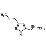 structure of CAS# 880361-74-0, N-Methyl-1-(3-propyl-1H-pyrazol-5-yl)methanamine;Methyl-(5-propyl-1H-pyrazol-3-ylmethyl)amine;Methyl-(5-propyl-1H-pyrazol-3-ylmethyl)-amine;methyl[(3-propyl-1H-pyrazol-5-yl)methyl]amine