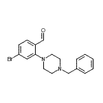 structure of CAS# 883511-95-3, 2-(4-Benzyl-1-piperazinyl)-4-bromobenzaldehyde;2-(4-Benzyl-1-piperazine)-4-bromo-benzaldehyde;2-(4-Benzyl-1-piperazino)-4-bromo-benzaldehyde;2-(4-benzylpiperazin-1-yl)-4-bromobenzaldehyde