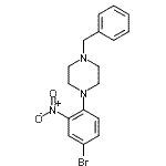 structure of CAS# 883522-59-6, 1-Benzyl-4-(4-bromo-2-nitrophenyl)piperazine;1-benzyl-4-(4-bromo-2-nitrophenyl)piperazine;4-Bromo-2-nitro-(4-benzyl-1-piperazino)-benzene;MFCD06656553