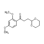 structure of CAS# 884504-41-0, 1-(2,4-Dimethoxyphenyl)-3-(1,3-dioxan-2-yl)-1-propanone;2',4'-Dimethoxy-3-(1,3-Dioxan-2-Yl)Propiophenone;MFCD02261842