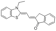 CAS 登录号：88454-41-5， 2-[2-(3-乙基-2(3H)-苯并噻唑亚基)乙亚基]-2,3-二氢-1H-茚-1-酮