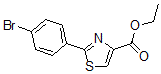 structure of CAS# 885278-75-1, 2-(4-Bromophenyl)-4-Thiazolecarboxylic Acid Ethyl Ester;2-(4-BROMO-PHENYL)-THIAZOLE-4-CARBOXYLIC ACID ETHYL ESTER;Ethyl 2-(4-Bromophenyl)-1,3-Thiazole-4-Carboxylate;Ethyl 2-(4-Bromophenyl)Thiazole-4-Carboxylate