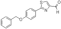 structure of CAS# 885278-93-3, 2-[4-(Benzyloxy)phenyl]-1,3-thiazole-4-carbaldehyde;2-(4-BENZYLOXY-PHENYL)-THIAZOLE-4-CARBALDEHYDE;2-[4-(Benzyloxy)phenyl]-1,3-thiazol-4-carbaldehyd;2-[4-(Benzyloxy)phenyl]-1,3-thiazole-4-carbaldehyde