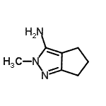 structure of CAS# 885529-68-0, 2-Methyl-2,4,5,6-tetrahydrocyclopenta[c]pyrazol-3-amine;2-methyl-2,4,5,6-tetrahydrocyclopenta[c]pyrazol-3-amine;Cyclopenta[c]pyrazol-3-amine, 2,4,5,6-tetrahydro-2-methyl-;MFCD08444199