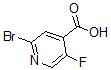 结构式 CAS# 885588-12-5, 2-溴-5-氟-4-吡啶羧酸