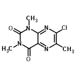结构式 CAS# 886497-19-4, 7-氯-1,3,6-三甲基-2,4(1H,3H)-蝶啶二酮