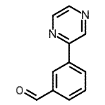 structure of CAS# 887344-35-6, 3-(2-Pyrazinyl)benzaldehyde;[1204-60-0];3-pyrazin-2-ylbenzaldehyde;3-pyrazin-2-yl-benzaldehyde