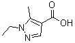 结构式 CAS# 887408-72-2, 1-乙基-5-甲基-1H-吡唑-4-羧酸