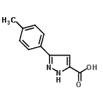 structure of CAS# 890007-12-2, 3-(4-Methylphenyl)-1H-pyrazole-5-carboxylic acid;3-(4-METHYLPHENYL)-1H-PYRAZOLE-5-CARBOXYLICACID;3-(4-methylphenyl)pyrazole-5-carboxylic acid;3-(p-tolyl)-1H-pyrazole-5-carboxylic acid