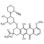 CAS 登录号：89164-74-9， 3-乙酰基-3,5,12-三羟基-10-甲氧基-6,11-二氧代-1,2,3,4,6,11-六氢-1-并四苯基3-(3-氰基-4-吗啉基)-2,3,6-三脱氧吡喃己糖苷