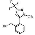 structure of CAS# 892502-29-3, {2-[1-Methyl-3-(trifluoromethyl)-1H-pyrazol-5-yl]phenyl}methanol;{2-[1-Met<wbr>hyl-3-(tr<wbr>ifluorome<wbr>thyl)-1H-<wbr>pyrazol-5<wbr>-yl]pheny<wbr>l}methanol;{2-[1-met<wbr>hyl-3-(tr<wbr>ifluorome<wbr>thyl)pyra<wbr>zol-5-yl]<wbr>phenyl}me<wbr>than-1-ol;2-[1-Meth<wbr>yl-3-(tri<wbr>fluoromet<wbr>hyl)-1H-p<wbr>yrazol-5-<wbr>yl]benzyl<wbr> alcohol