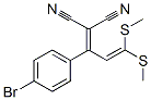 structure of CAS# 89482-72-4, 2-(4-Bromophenyl)-4,4-Bis(Methylthio)-1,3-Butadien-1,1-Dicarbonitrile;2-(4-BROMOPHENYL)-4,4-BIS(METHYLTHIO)-1,3-BUTADIEN-1,1-DICARBONITRILE, 98;2-(4-Bromophenyl)-4,4-Bis(Methylthio)-1,3-Butadien-1,1-Dicarbonitrile