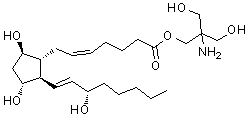 structure of CAS# 89847-02-9, 1,3-Dihydroxy-2-(hydroxymethyl)-2-propanamine (5Z,9beta,11alpha,13E,15S)-9,11,15-trihydroxyprosta-5,13-dien-1-oate;"9β,<wbr>11α,15S-t<wbr>rihydroxy<wbr>-prosta-5<wbr>Z,13E-die<wbr>n-1-oic a<wbr>cid, tris<wbr>(hydroxym<wbr>ethyl)ami<wbr>nomethane<wbr> salt&quo<wbr>t;9β,11α,15<wbr>S-trihydr<wbr>oxy-prost<wbr>a-5Z,13E-<wbr>dien-1-oi<wbr>c acid, t<wbr>ris(hydro<wbr>xymethyl)<wbr>aminometh<wbr>ane salt;Prostaglandin F2? (tromethamine salt)