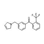 structure of CAS# 898749-26-3, [3-(2,5-Dihydro-1H-pyrrol-1-ylmethyl)phenyl][2-(trifluoromethyl)phenyl]methanone;3'-(3-pyrrolinomethyl)-2-trifluoromethylbenzophenone